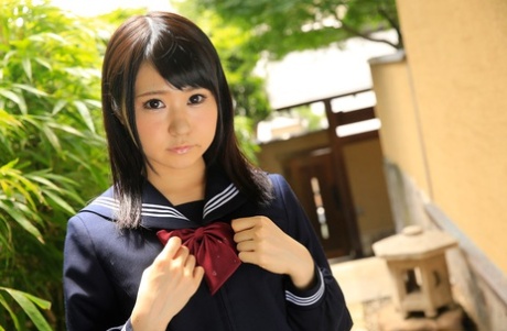 Innocent Japanese teen Nozomi Momoki gets her muff toyed & dicked painfully