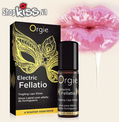 Thiết kế dạng thanh lăn tiện dụng của son bóng Orgie Electric Fellatio giúp thoa đều lên môi