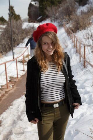 67478785_001_2aef Amateur teen Hilary Craig exposes her tits and squeezes them on a winter day