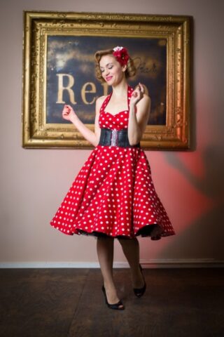 41695775_024_e0a8 Glamorous pinup girl posing in her beautiful dress & heels in a solo